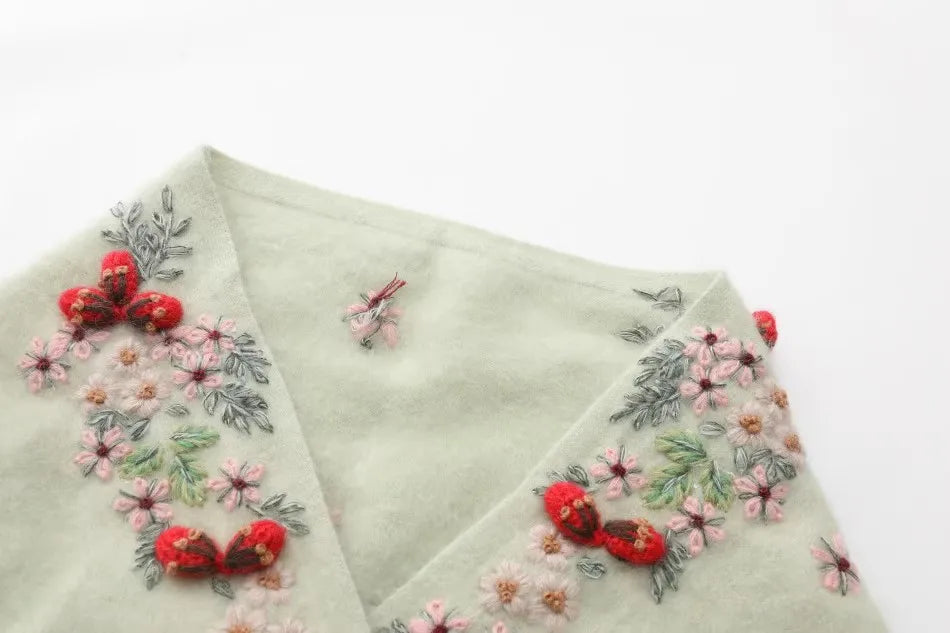 Annette Cashmere Sweater & Scarf Set, White