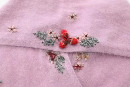 Annette Cashmere Sweater & Scarf Set, Purple