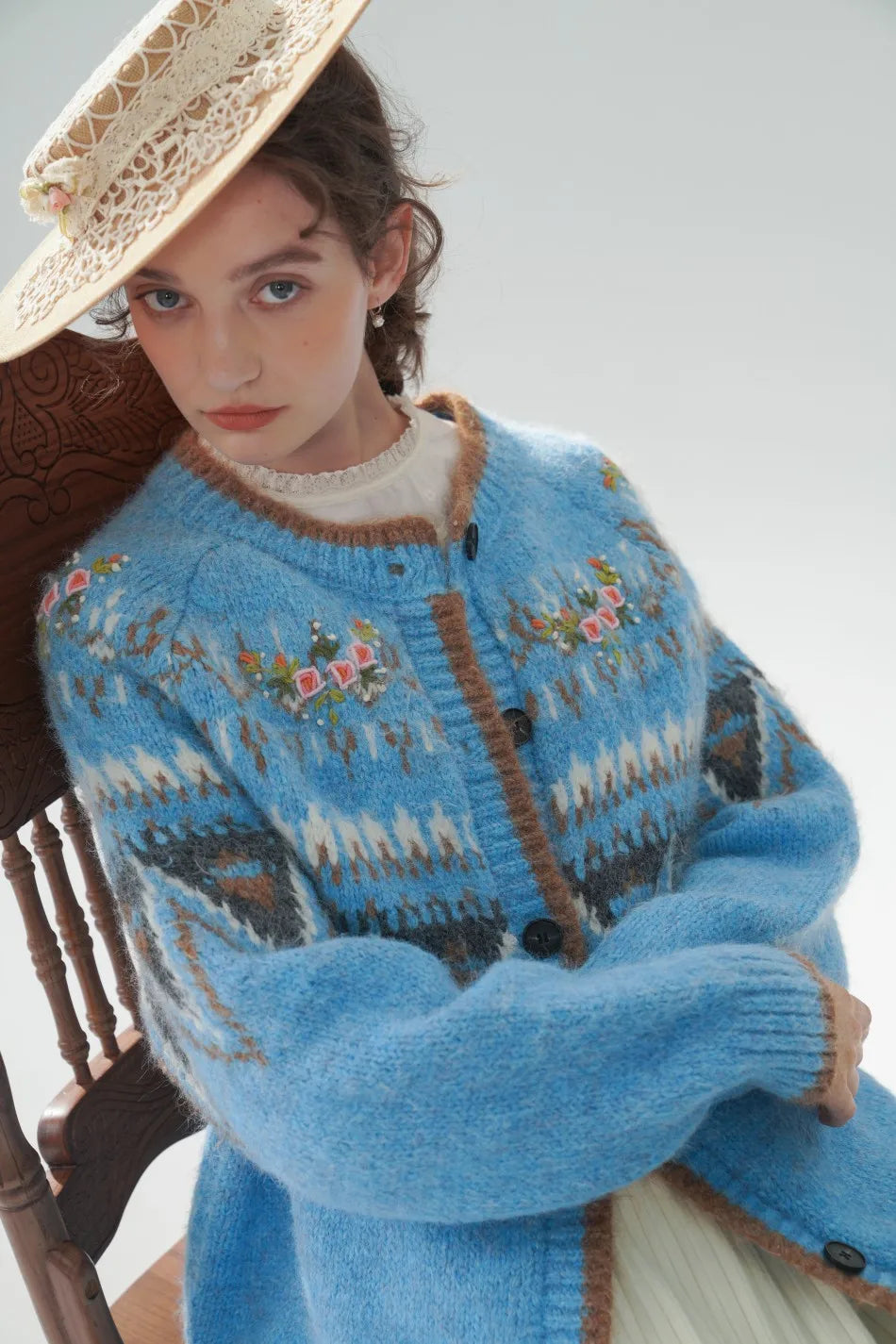 Fair Isle Blue Cashmere Sweater