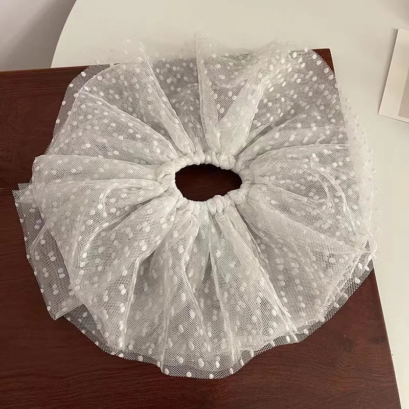 Lace French Hair Scrunchie, Elastic