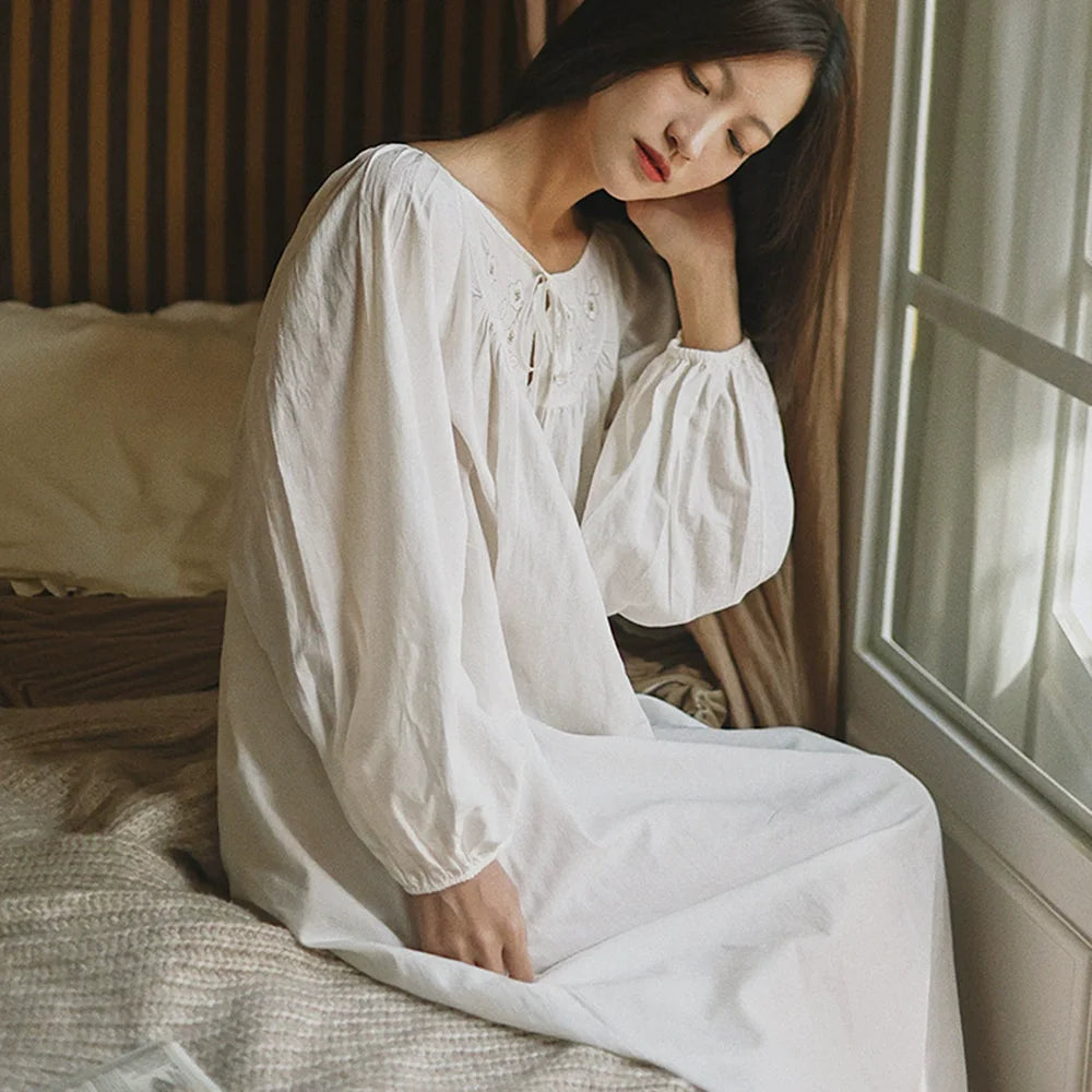 Winter Bloom Nightgown - Pure Cotton