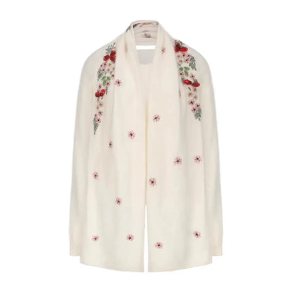 Annette Cashmere Sweater & Scarf Set, Purple