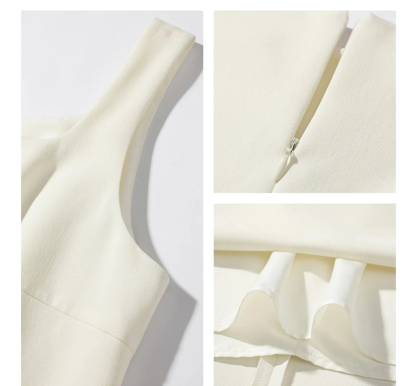 Elegant White Maxi Dress Square Neck Sleeveless Long Dress Summer Slim Fit Waist Dress for Petite Women Hepburn Style Fashion