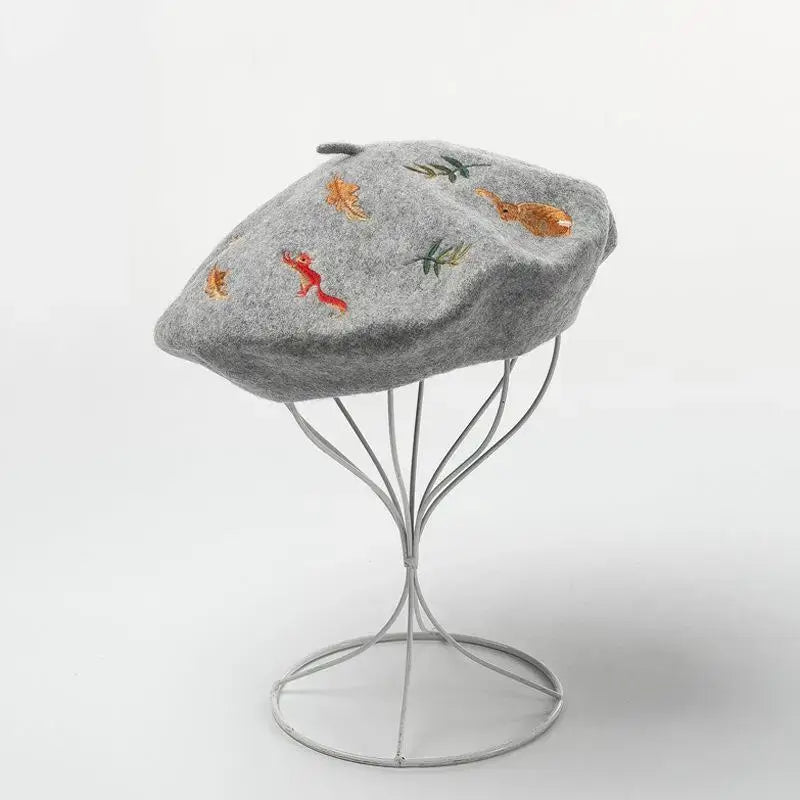 Autumn Forest 100% Wool Beret