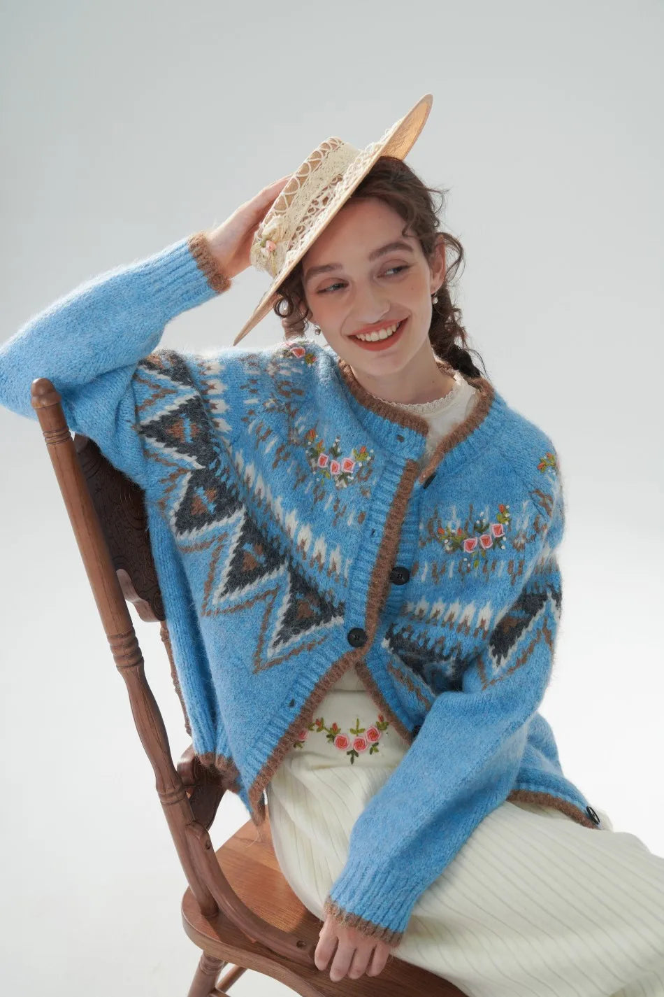 Fair Isle Blue Cashmere Sweater
