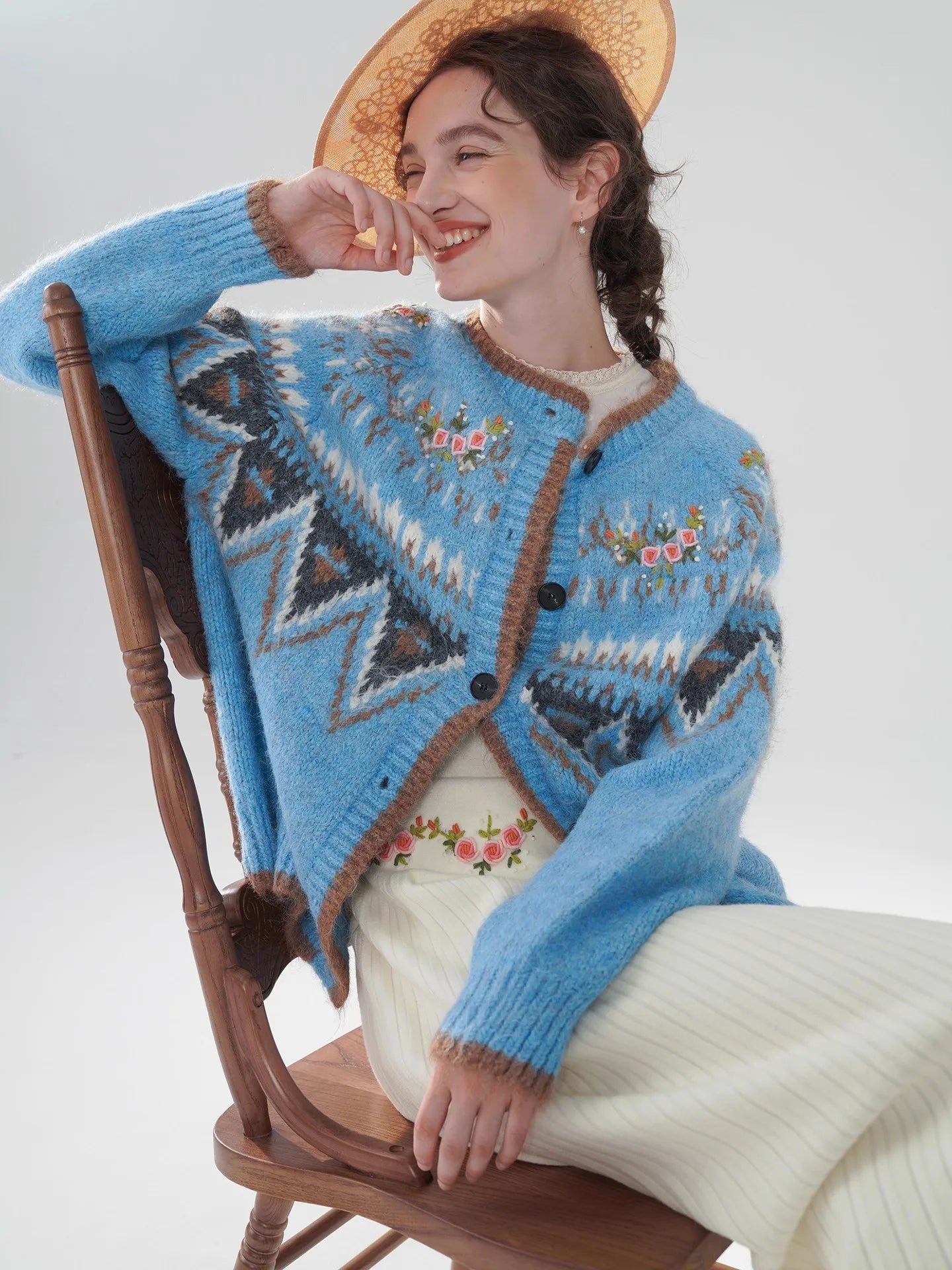 Fair Isle Blue Cashmere Sweater