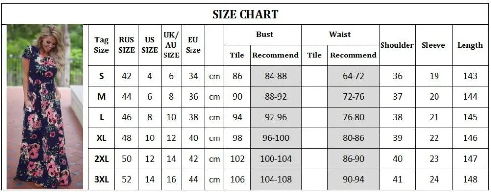 Summer Maxi Dress Women’s Pink Floral Print Boho Beach Dress Ladies Evening Party Long Dress Sundress Vestidos De Festa 3XL