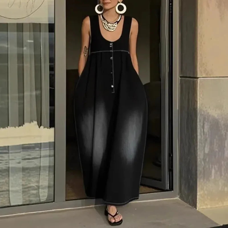 Boho Sweetheart Denim Stretch Dress Jumper