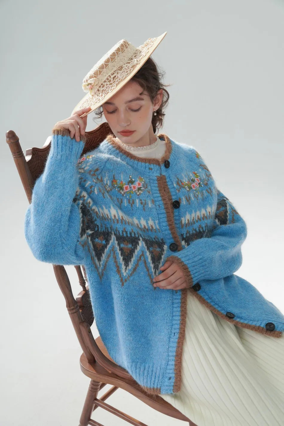 Fair Isle Blue Cashmere Sweater