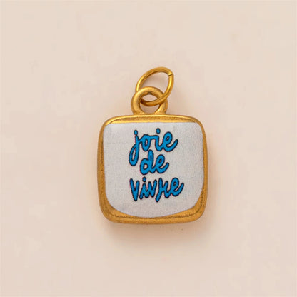 Classic Pendant, hand painted gold plating