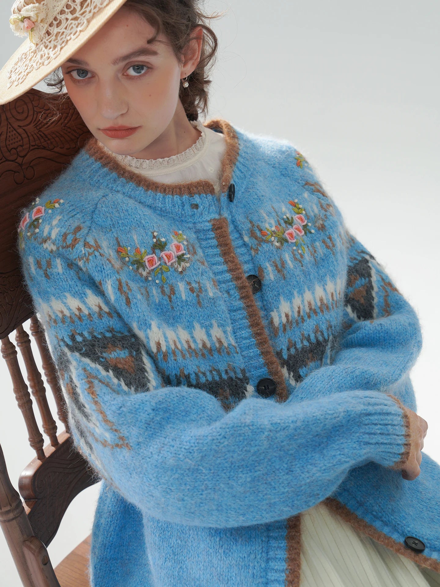 Fair Isle Blue Cashmere Sweater
