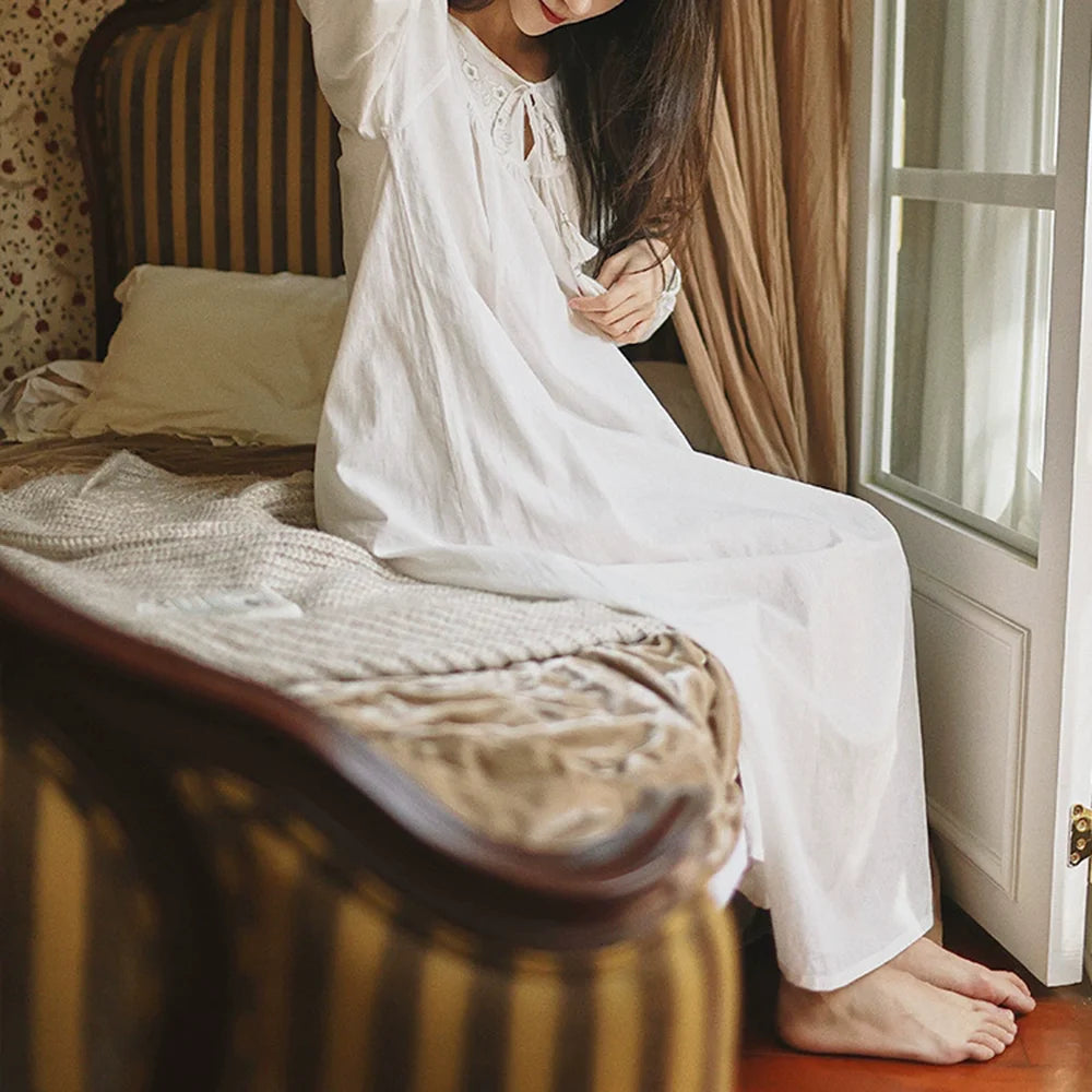 Winter Bloom Nightgown - Pure Cotton
