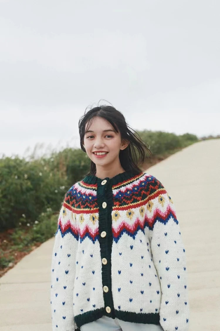 Fair Isle Icelandic Handmade 100% Wool Cardigans