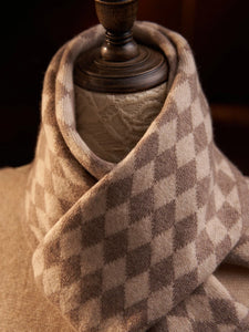 Checkered Cashmere Argyle Knitted Scarf