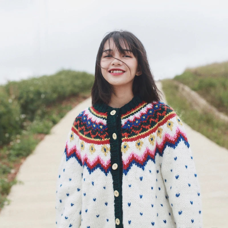 Fair Isle Icelandic Handmade 100% Wool Cardigans