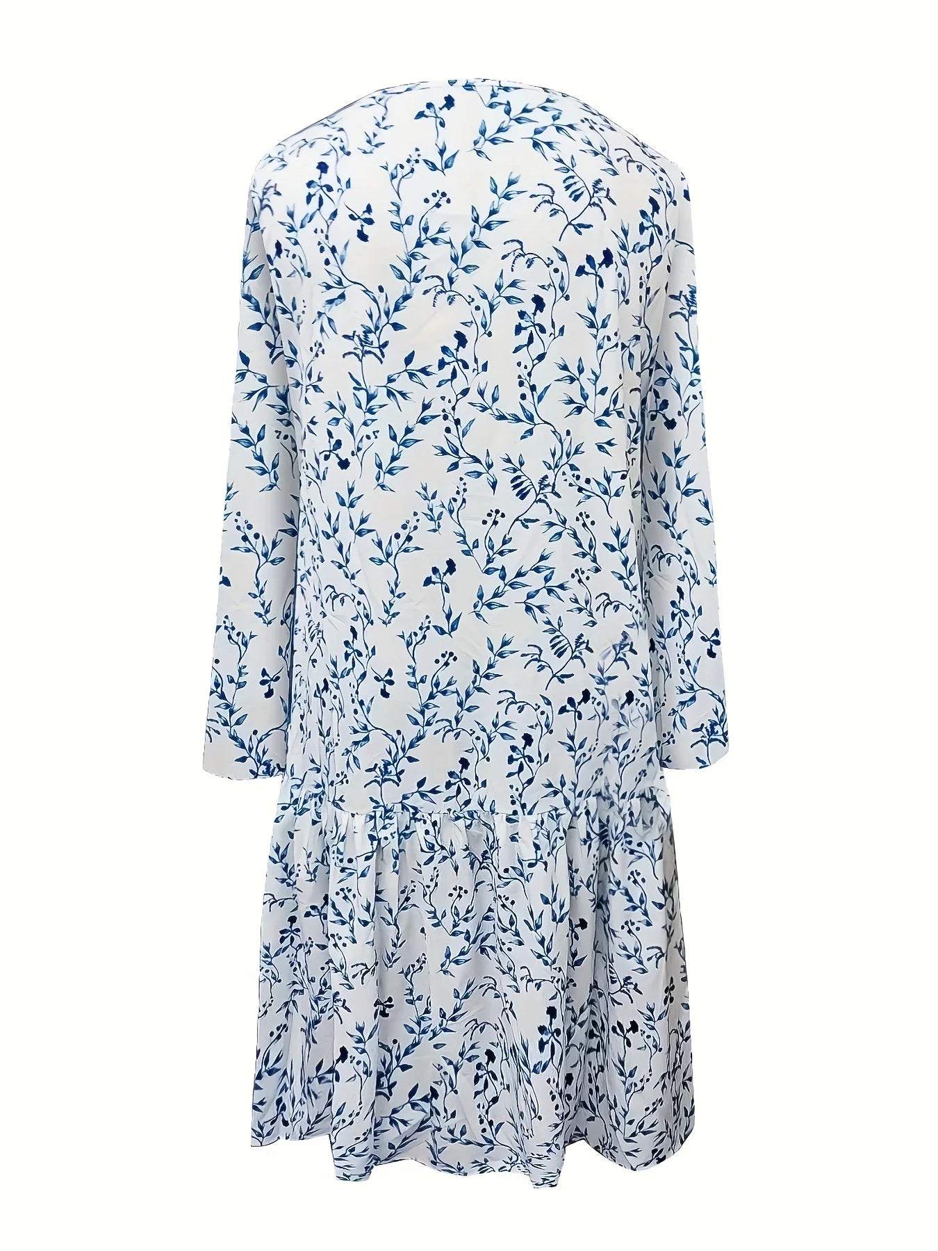 Blue Floral Country Pocket Dress