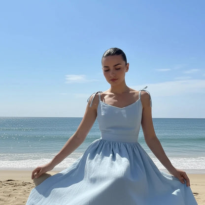 The Jenny Dress, Sleeveless Backless Long Dresses Women, S-3XL, V-Neck Solid Chic Holiday Beach Dresses Vintage