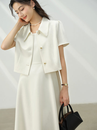 Elegant White Maxi Dress Square Neck Sleeveless Long Dress Summer Slim Fit Waist Dress for Petite Women Hepburn Style Fashion