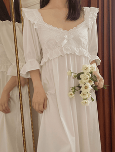 Victorian White Cotton Night Dress S-XL
