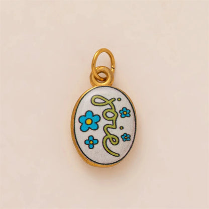 Classic Pendant, hand painted gold plating