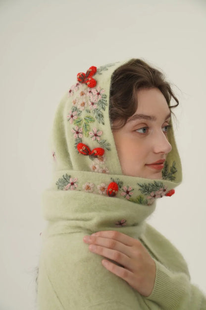 Annette Cashmere Sweater & Scarf Set, Purple