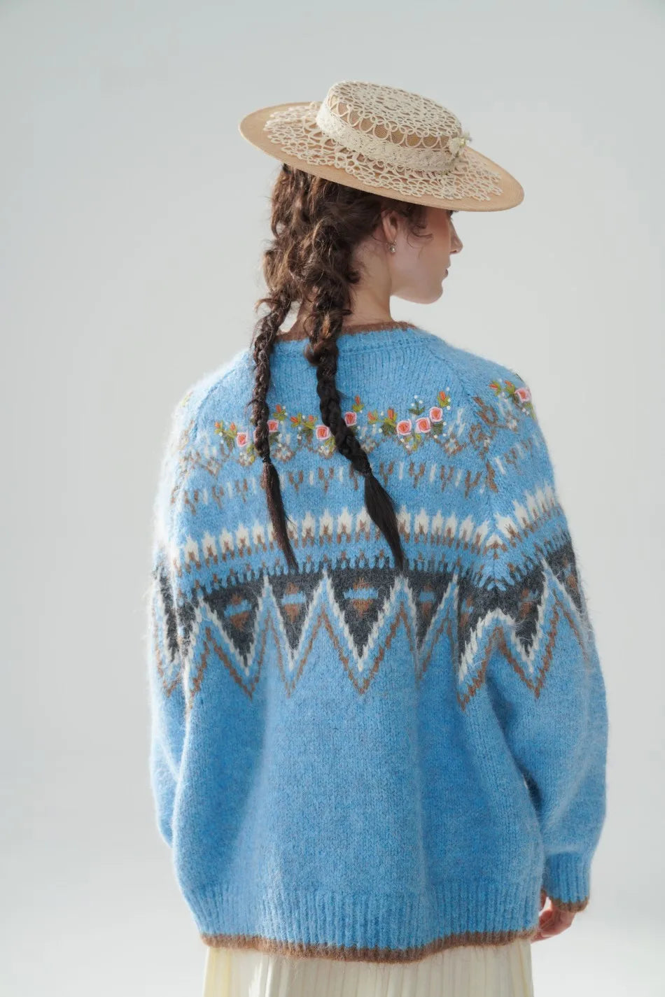 Fair Isle Blue Cashmere Sweater