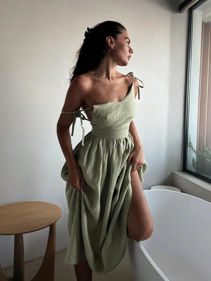The Jenny Dress, Sleeveless Backless Long Dresses Women, S-3XL, V-Neck Solid Chic Holiday Beach Dresses Vintage