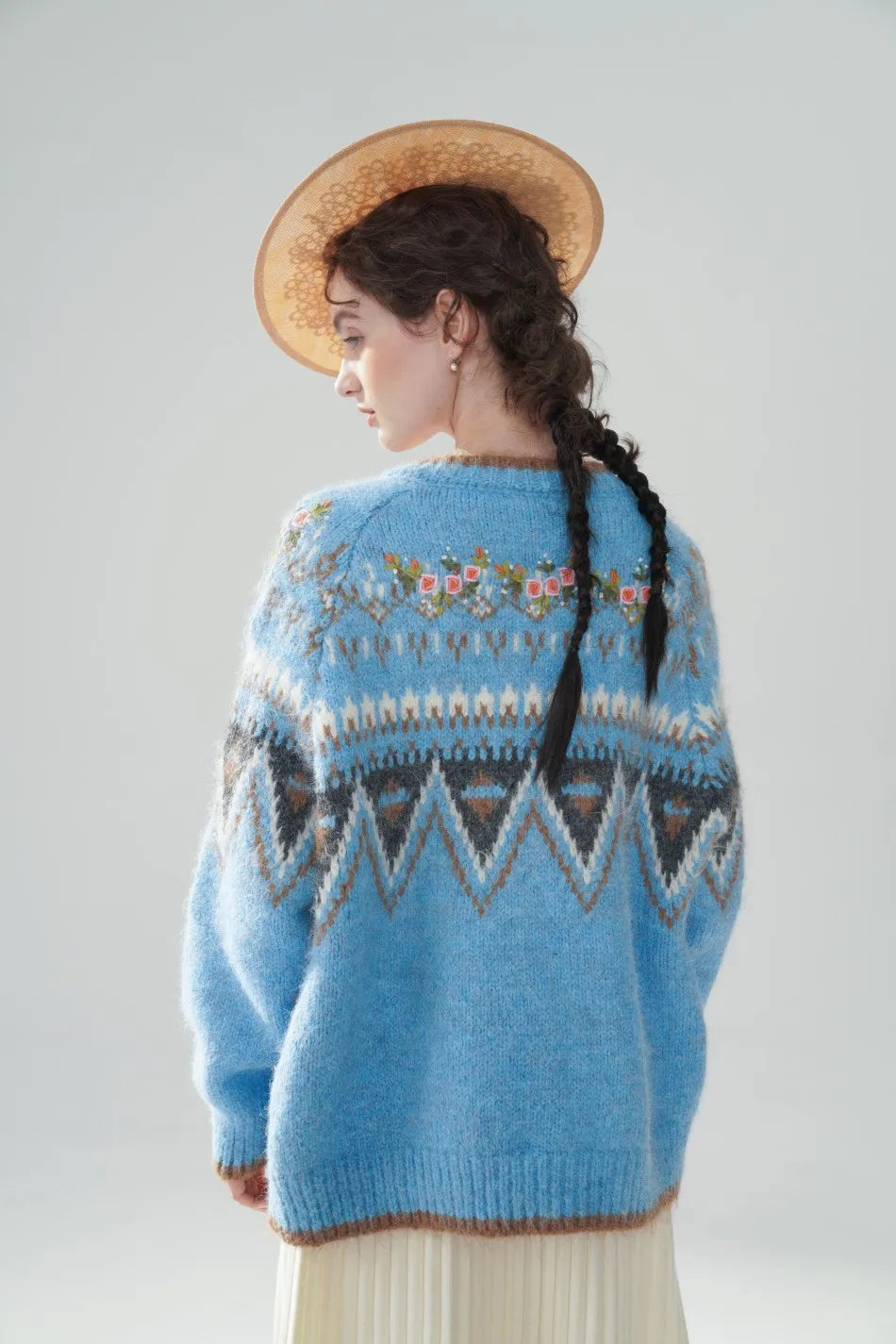 Fair Isle Blue Cashmere Sweater