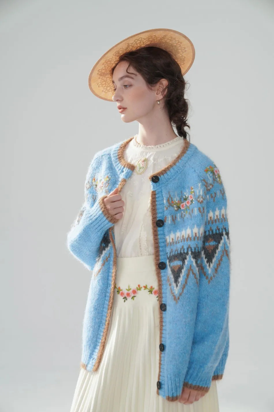 Fair Isle Blue Cashmere Sweater