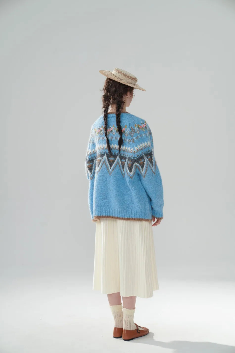 Fair Isle Blue Cashmere Sweater