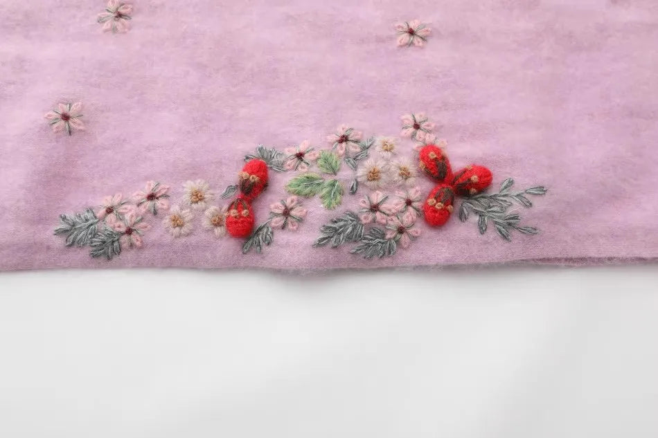 Annette Cashmere Sweater & Scarf Set, White