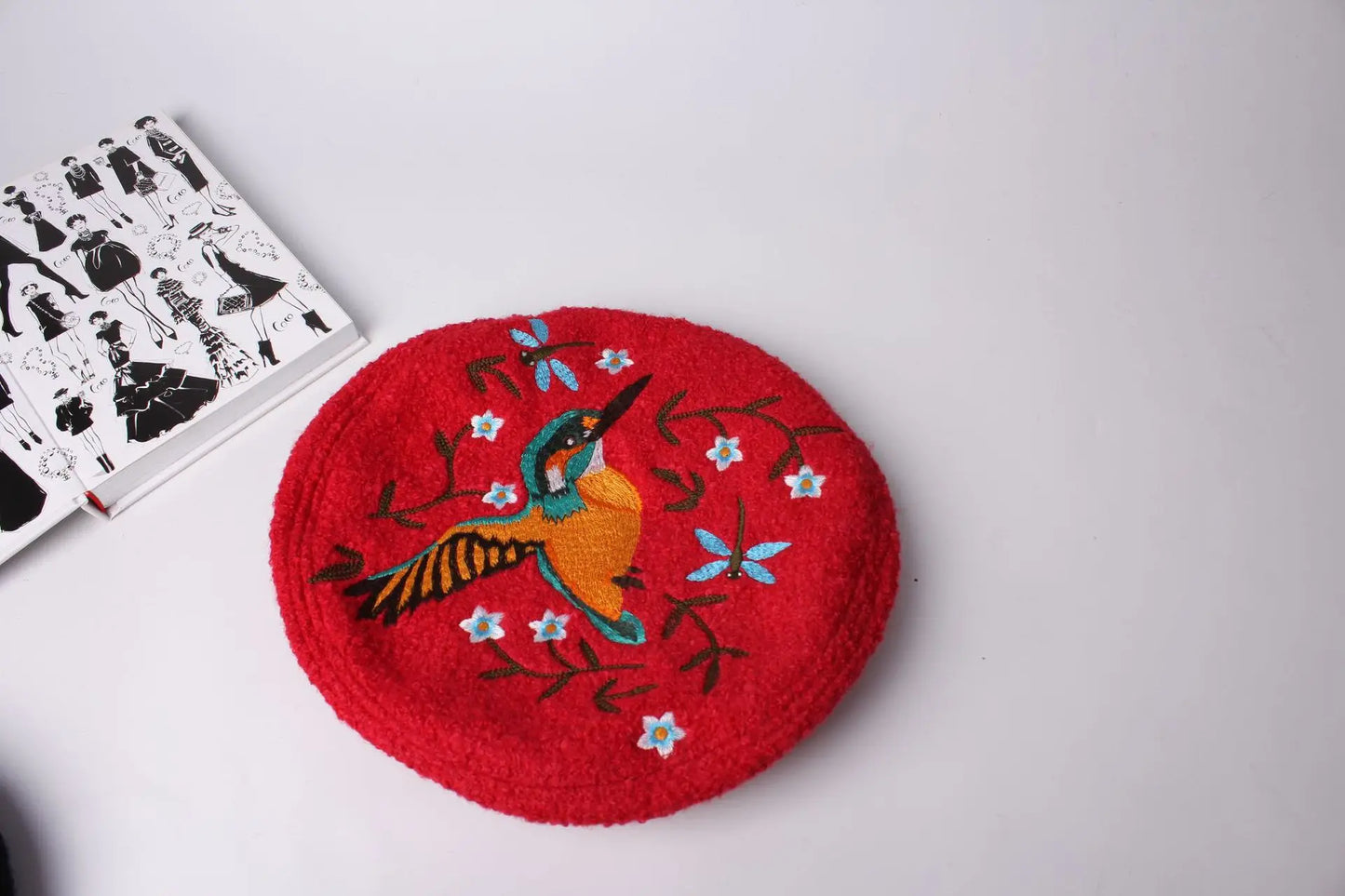 Embroidered Beret Wool Hat