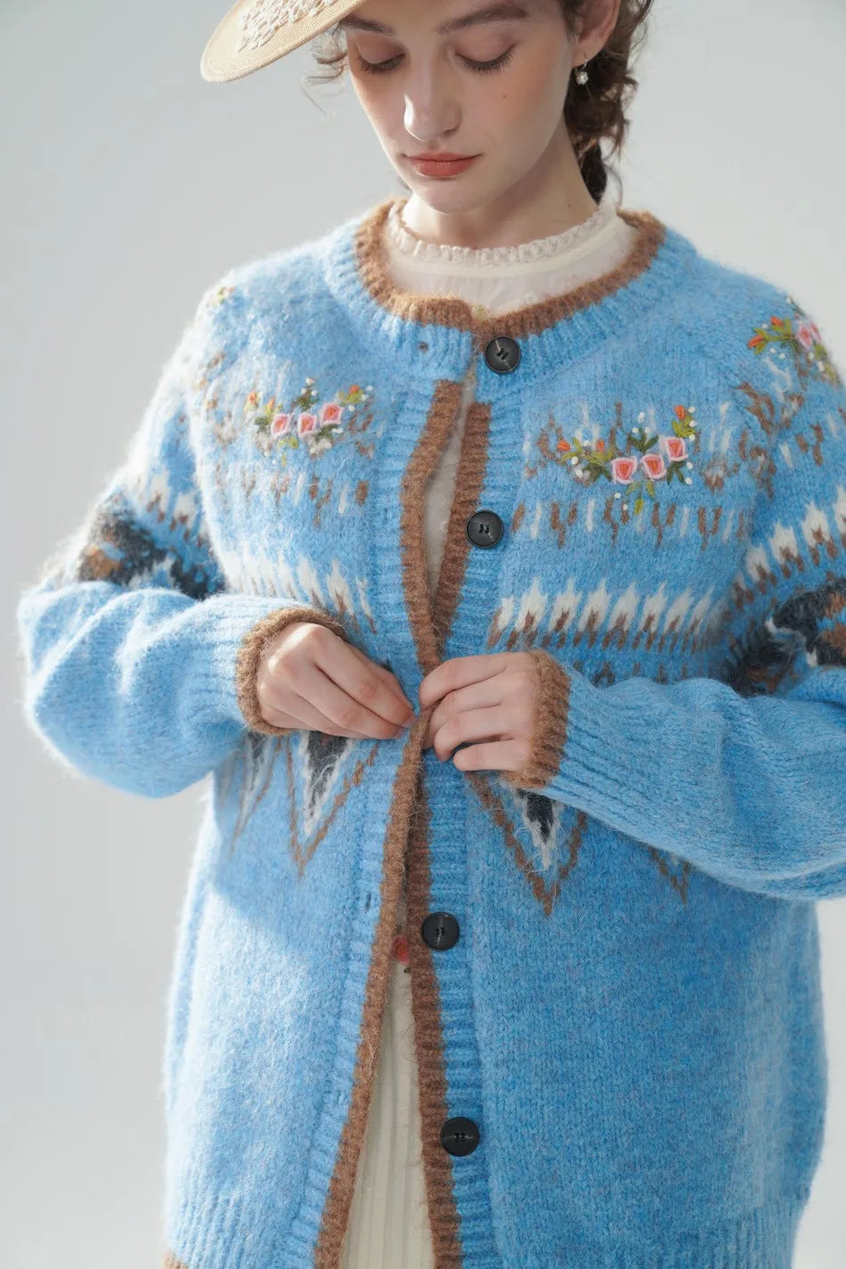 Fair Isle Blue Cashmere Sweater