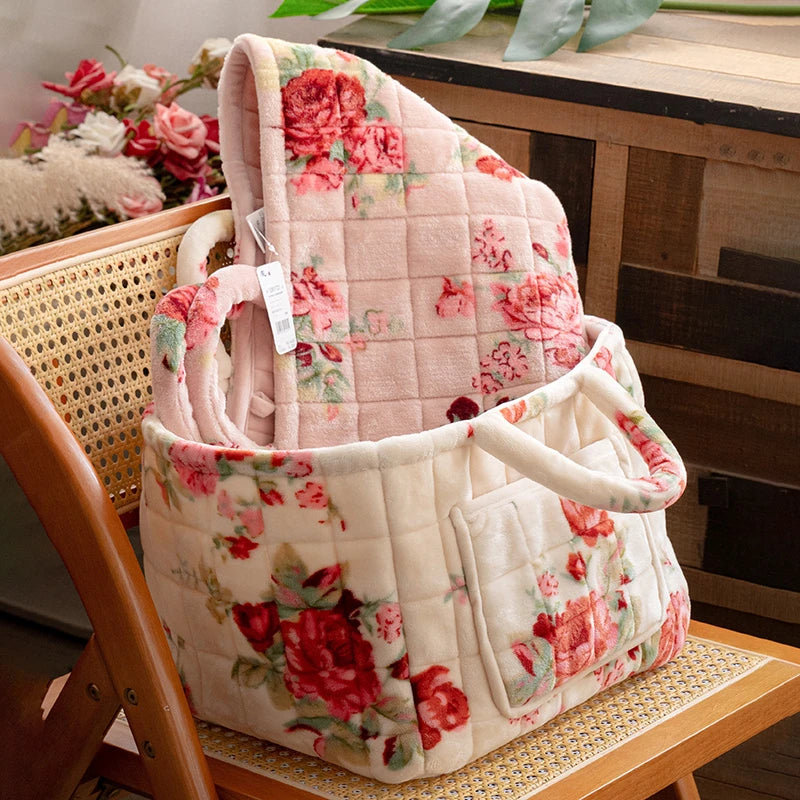 Shabby Chic Flannel Floral Storage