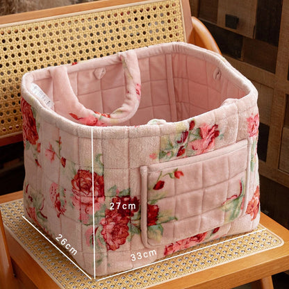 Shabby Chic Flannel Floral Storage