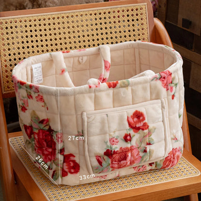 Shabby Chic Flannel Floral Storage
