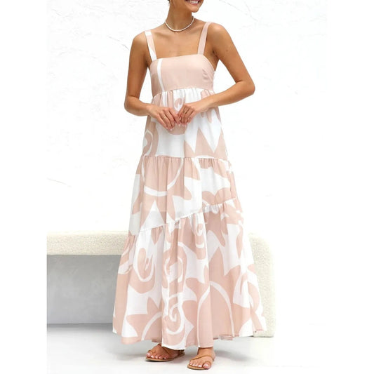 Square Neck Wide Strap Maxi Dress