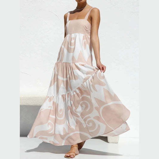 Square Neck Wide Strap Maxi Dress