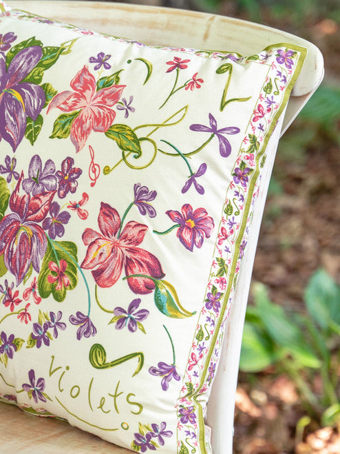 Vibrant Violet Ecru Cushion Cover