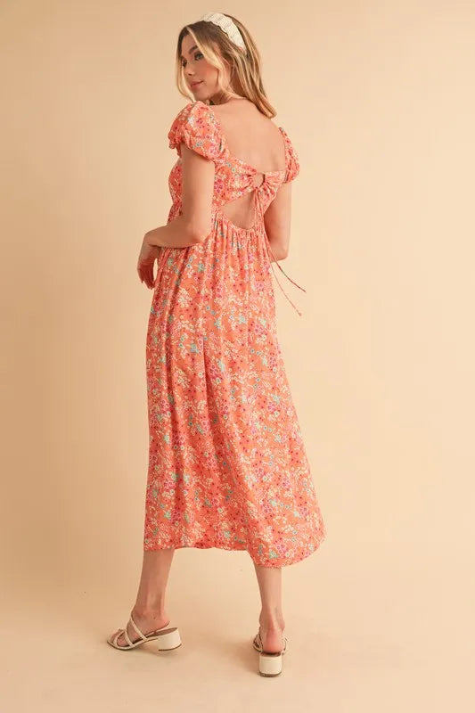 Victoria Puff Sleeve Midi Dress