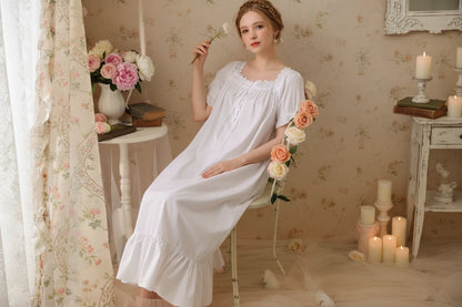 Victorian Chic 100% Cotton Sleepwear, Half or Long Sleeve