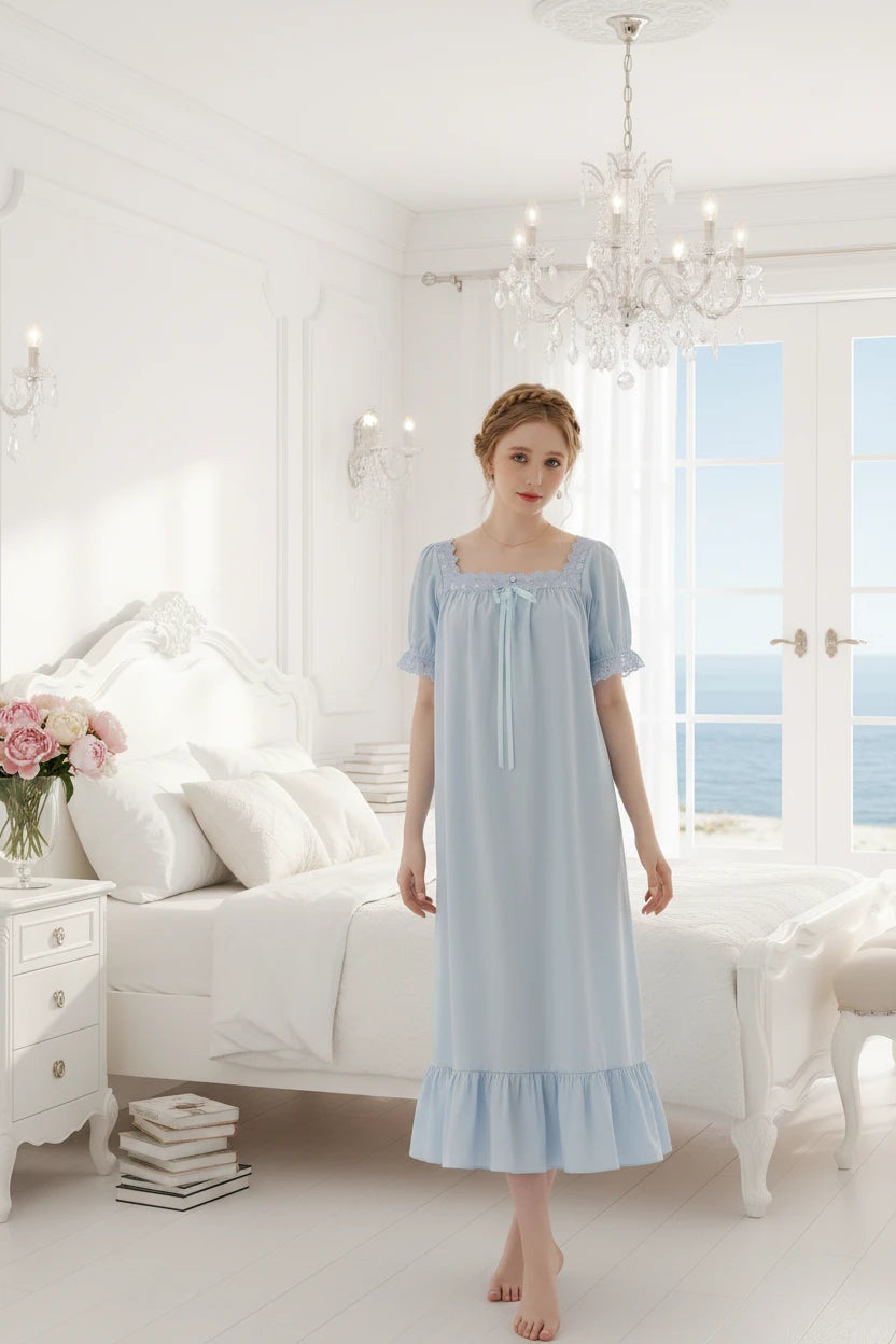 Victorian Chic 100% Cotton Sleepwear, Half or Long Sleeve