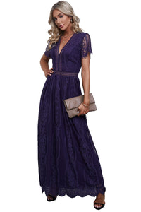 Blue Blue Fill Your Heart Lace Maxi Dress-19