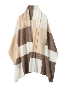 Modestly Yours Autumn Winter Wool Cashmere Stripes Wrap Shawl Scarf, Pashmina Big Scarves Cashmere Women Light-thin Outer Wraps 180x60cm