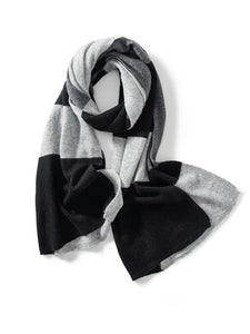 Modestly Yours Grey Black Autumn Winter Wool Cashmere Stripes Wrap Shawl Scarf, Pashmina Big Scarves Cashmere Women Light-thin Outer Wraps 180x60cm