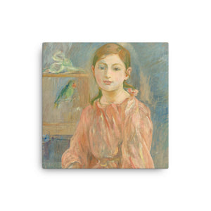 Modestly Yours 16″×16″ Berthe Morisot, The Artist's Daughter with a Parakeet, Gallery Canvas