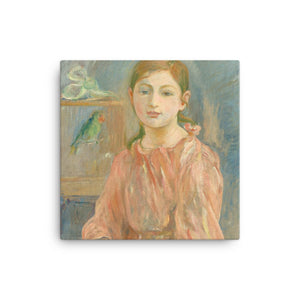 Modestly Yours 12″×12″ Berthe Morisot, The Artist's Daughter with a Parakeet, Gallery Canvas