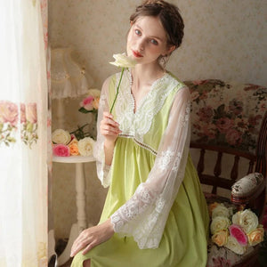 Modestly Yours green / XL Charlotte Lace Belle Sleeve Nighty