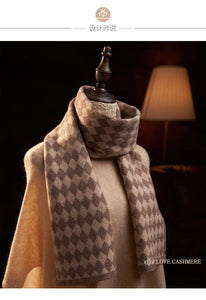 Modestly Yours Checkered Cashmere Argyle Knitted Scarf