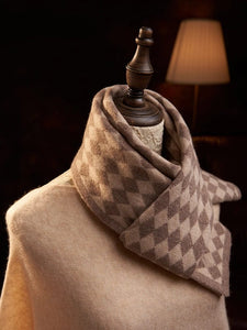 Modestly Yours Checkered Cashmere Argyle Knitted Scarf